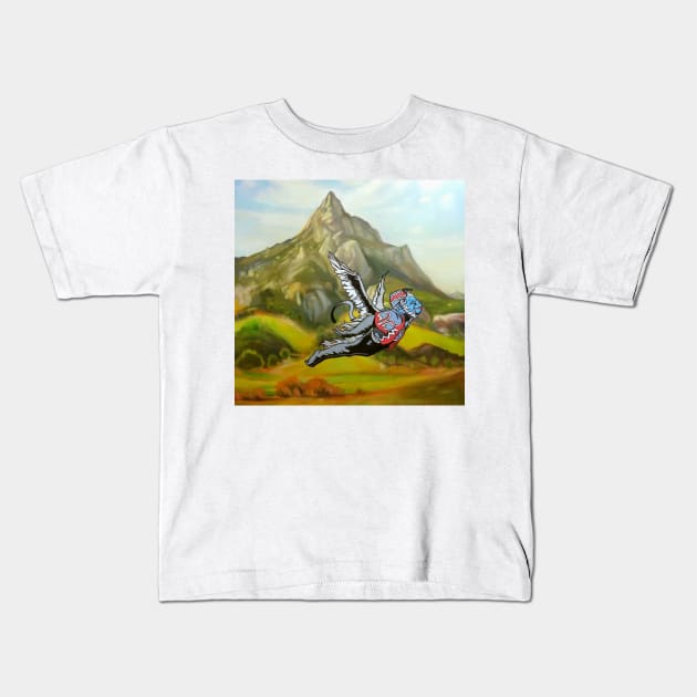 Flying Free Kids T-Shirt by Abstrotica